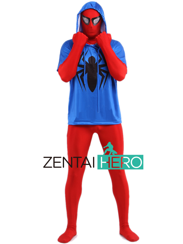 Blue And Red Spiderman Lycra Super Hero Costume