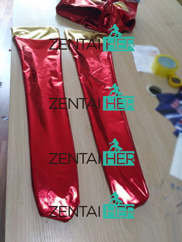 Sexy Halter Flash Women Leotard Red Shiny Superhero Costume