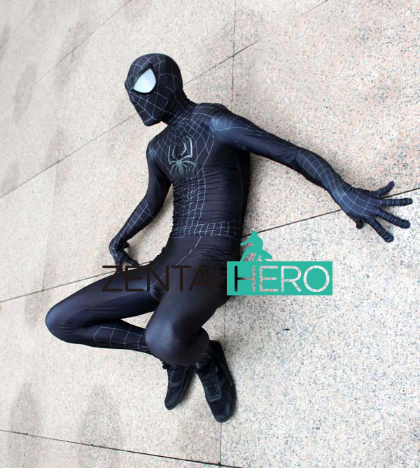 3D Shade Black Spiderman Superhero Costume