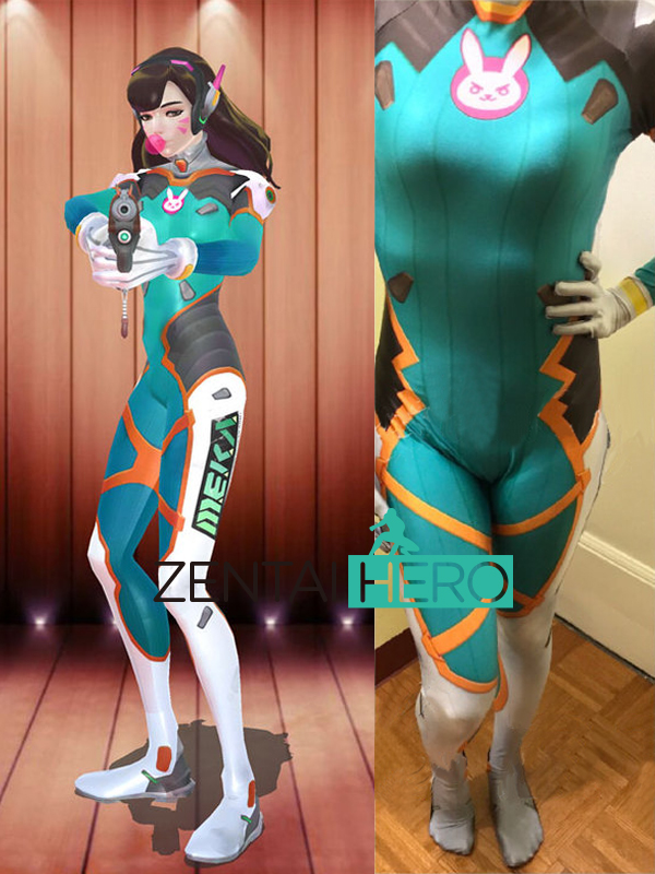 3D Print D.Va Tangerine Costume Superhero Cosplay Game Costume