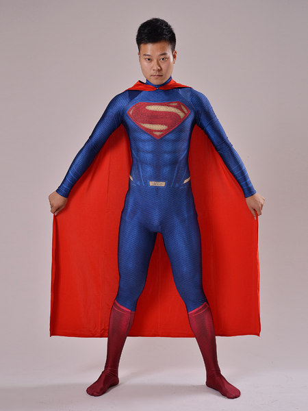 3D Printed Man Of Steel Superman Cosplay Costume With Cape