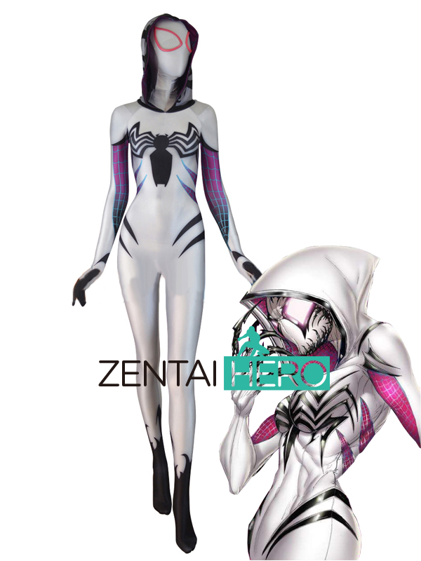 3D Shade Anti-Gwenom Spider-Man Costume Spandex Gwen Spiderman