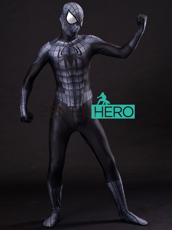 Newest 3D Print Black Armour Spider-Man Costume Lycra Armour