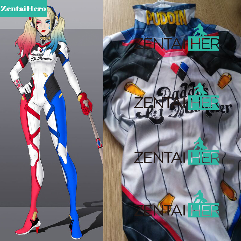 3D Printed D.Va Costumes Harley Quinn Suicide Squad DVA Skin