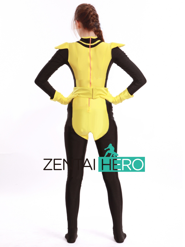 Fancy Dress Black & Yellow X-Men Kitty Pryde Superhero Costume