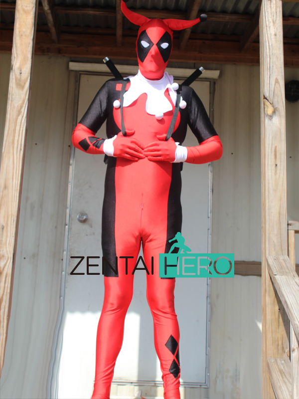 Fancy Dress Deadpool Harley Quinn Superhero Costume