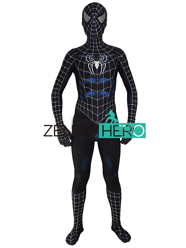 Black Raimi Spiderman Costume 3D Printed Cosplay Zentai Suit
