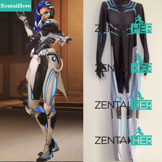 3D Print Overwatch Cyberspace Sombra Skin Cosplay Costume