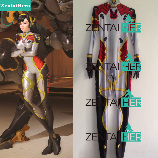 D.VA Costume 3D Print dva Skin Carbon Fiber Overwatch Catsuit