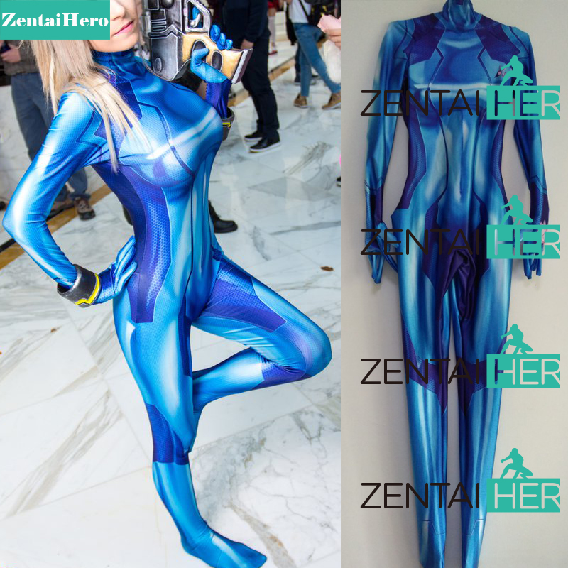 3D Printed Samus Aran Zero Costumes Girl Costume