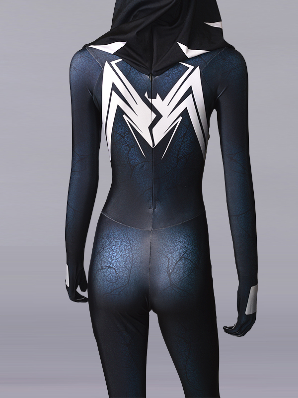 3D New Venom Gwen Girl Gwenom Spider Cosplay Costume Hooded