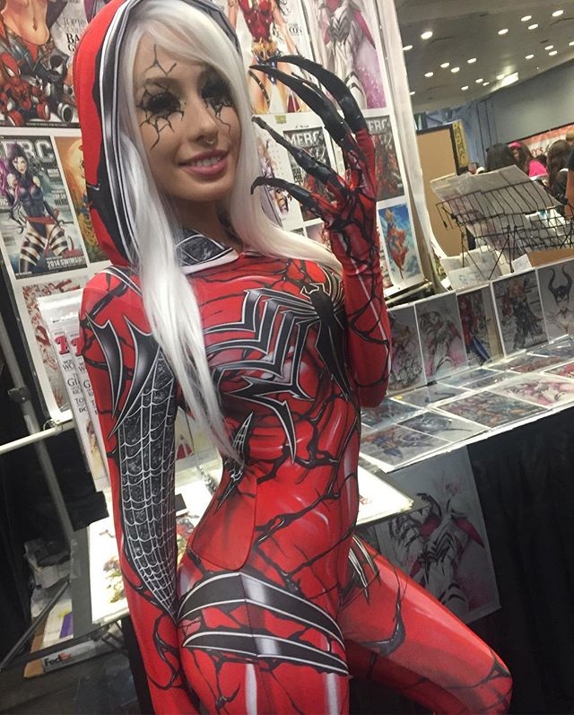 Cheap Printed Carnage Gwen Spidergirl Cosplay Costume