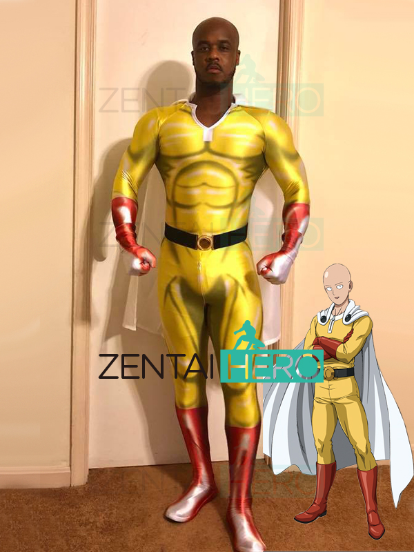 3D Printed NEW One-Punch Man Cosplay Costumes Wtih Cape