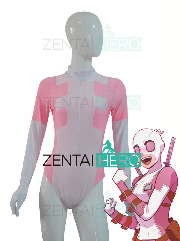 Pink and White Gwenpool Cosplay Costume with Mask