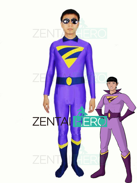 Purple Male The Wonder Twins Zan Cosplay Costume