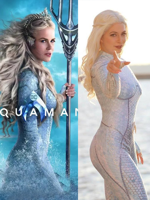 2018 Film Aquaman 3D Printed Atlanna Cosplay Costume Zentai