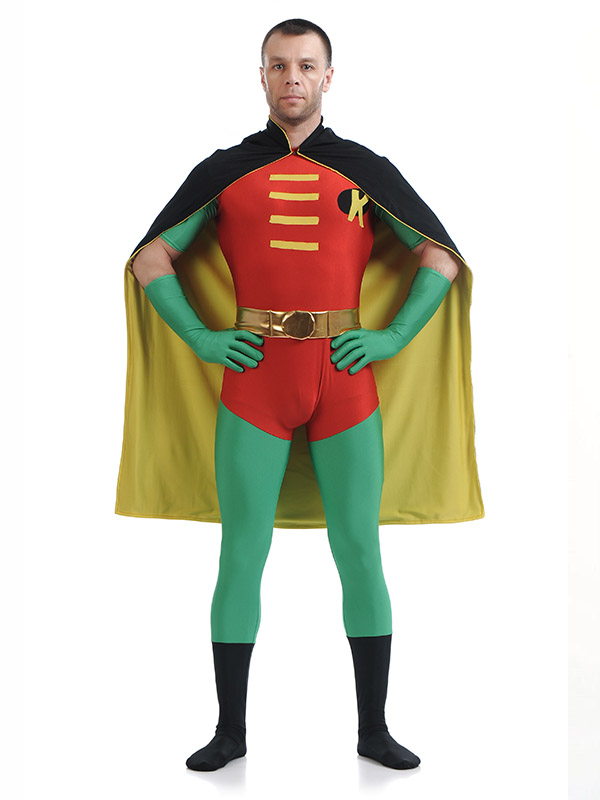 Batman Robin Cosplay Costume Zentai with Cape