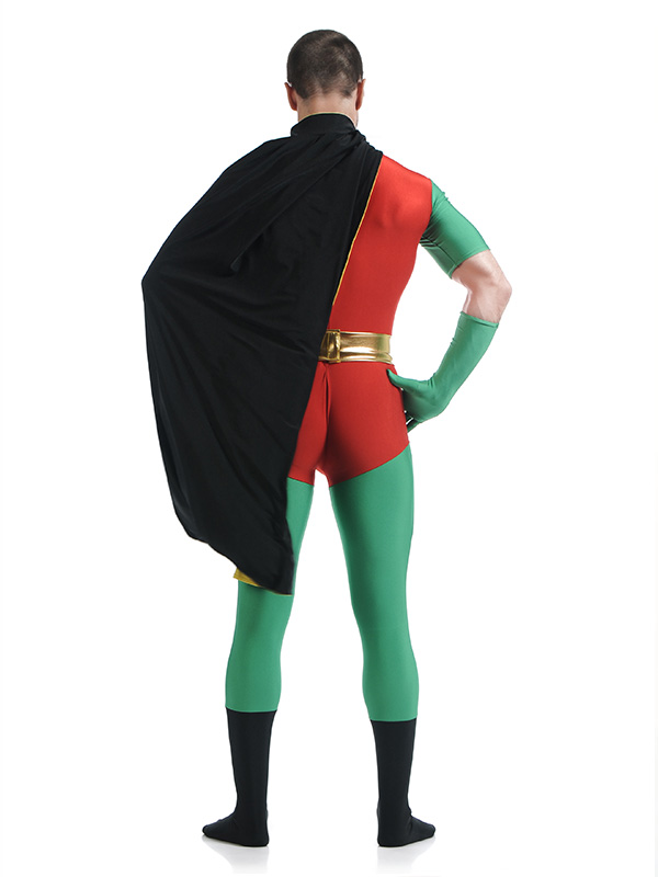 Batman Robin Cosplay Costume Zentai with Cape