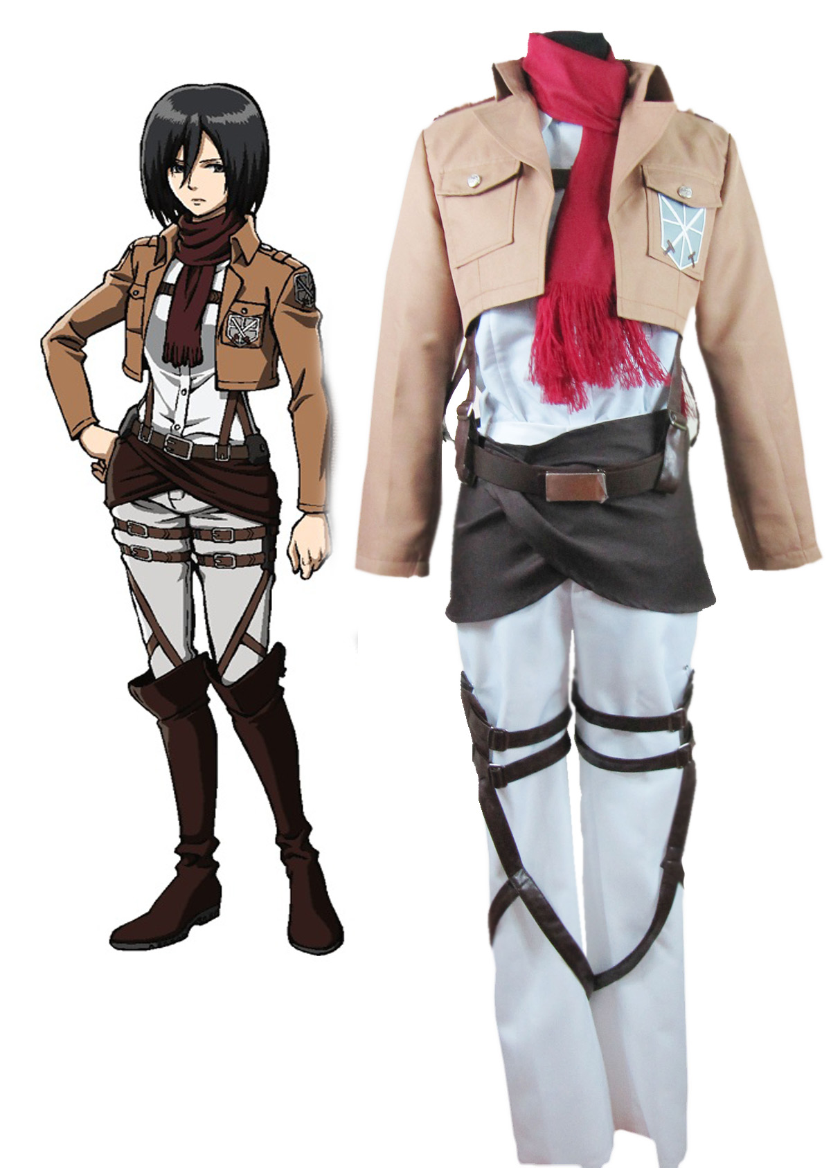 Attack on Titan Mikasa Ackerman Trainee Class Uniform Cosplay Co