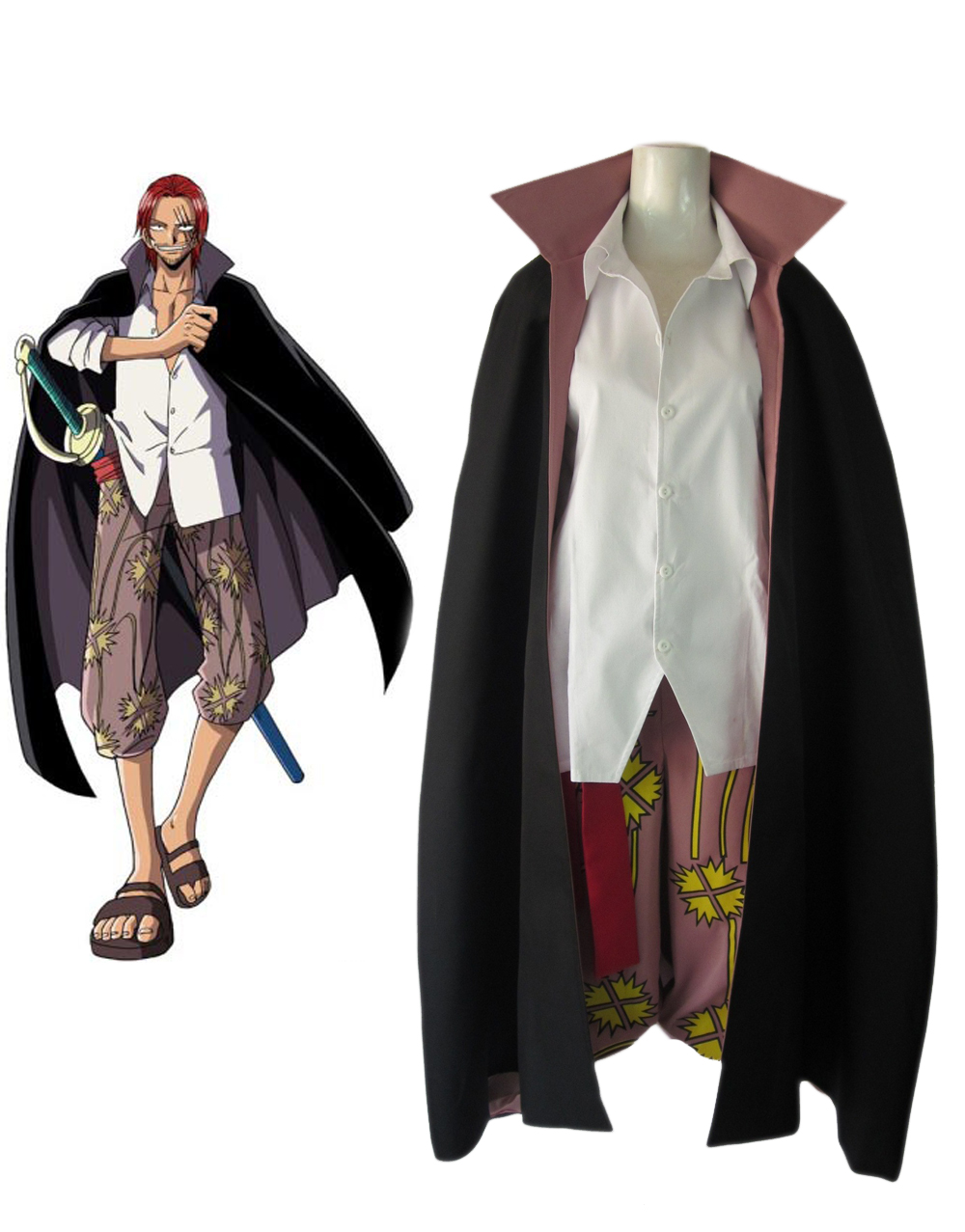 One Piece Red-Haired Shanks Two Years Latter Cosplay Costume 022