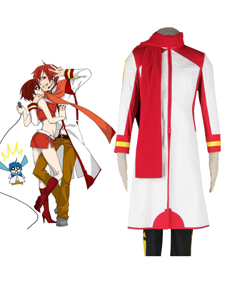 Vocaloid Kaito Cosplay Costume Hallween Uniform Red