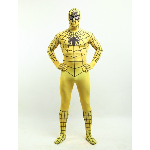 Yellow Zentai Adult Spiderman Halloween Costume