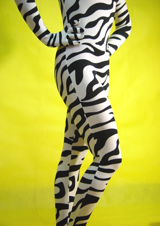 Zebra Print Lycra Spandex Zentai Suit