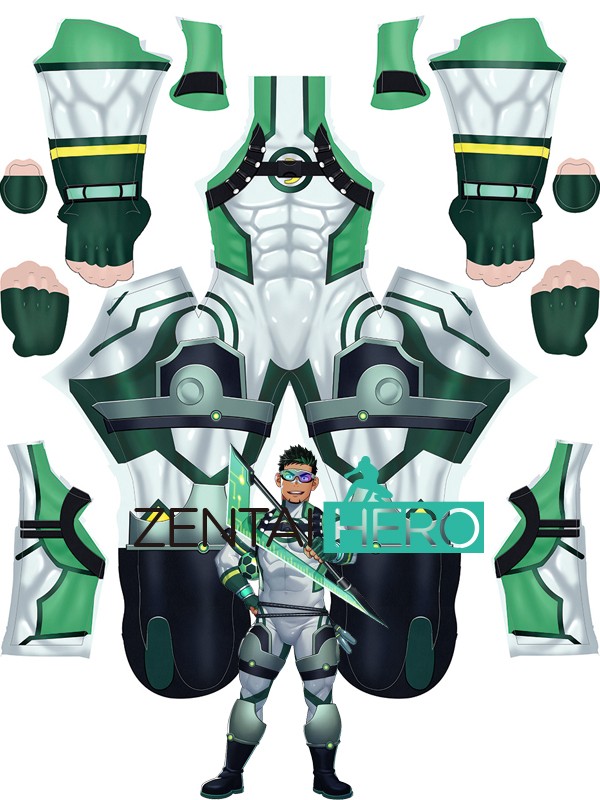 3D Print Kyoichi Live A Hero Cosplay Costume Green Teacher