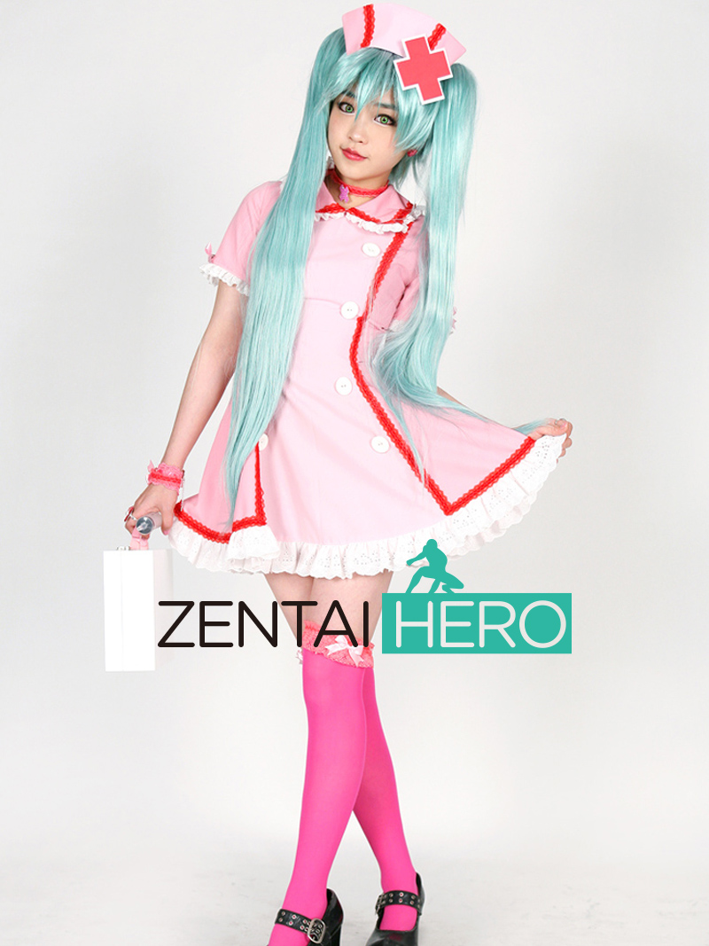 Vocaloid Hatsune Miku Pink Nurse Uniform Anime Cosplay