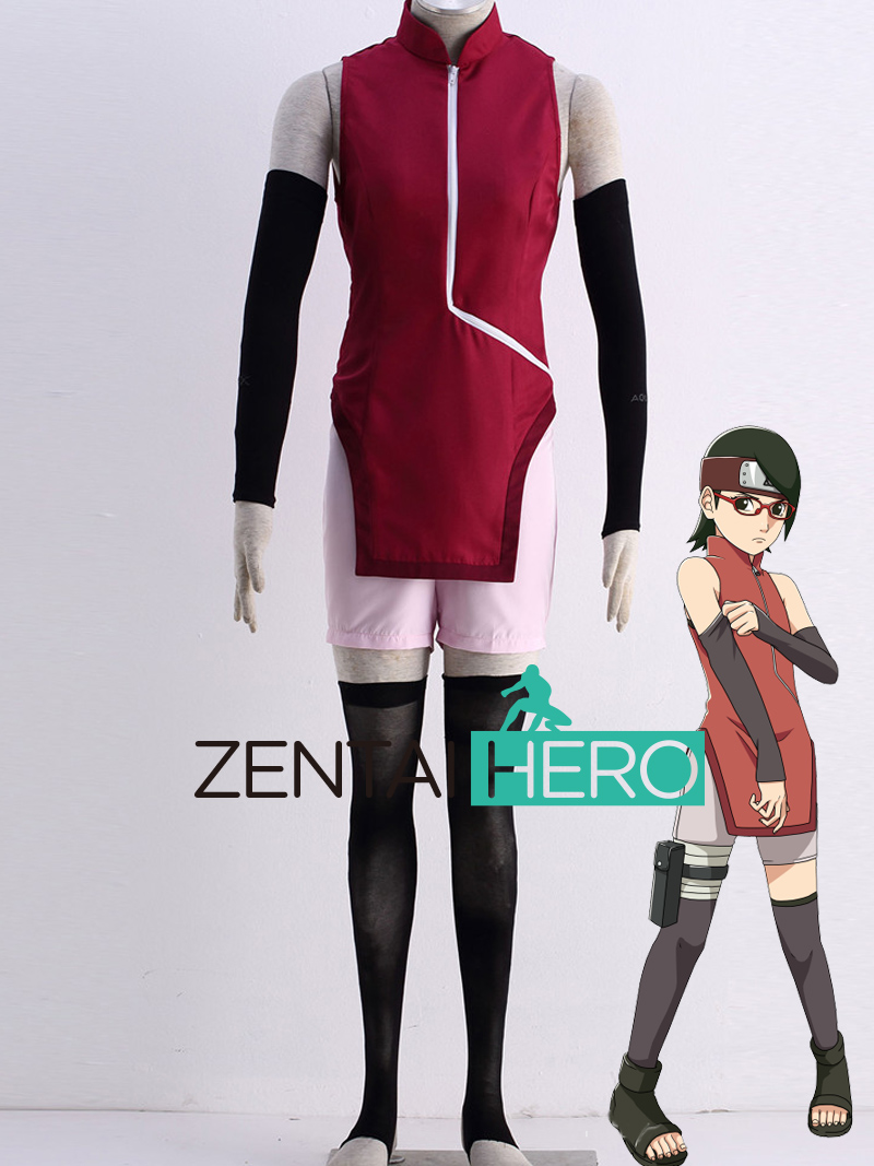 Naruto Uchiha Sarada Cosplay Costume Halloween Suit