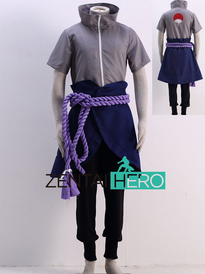 Naruto Shippuden Uchiha Sasuke Anime Cosplay Costume V6