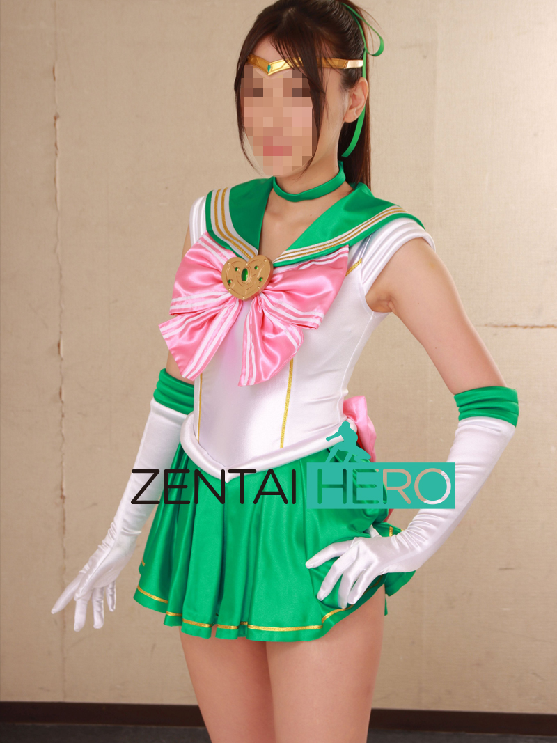 Sexy Green Lycra Sailor Jupiter Cosplay Costume Kino Makoto