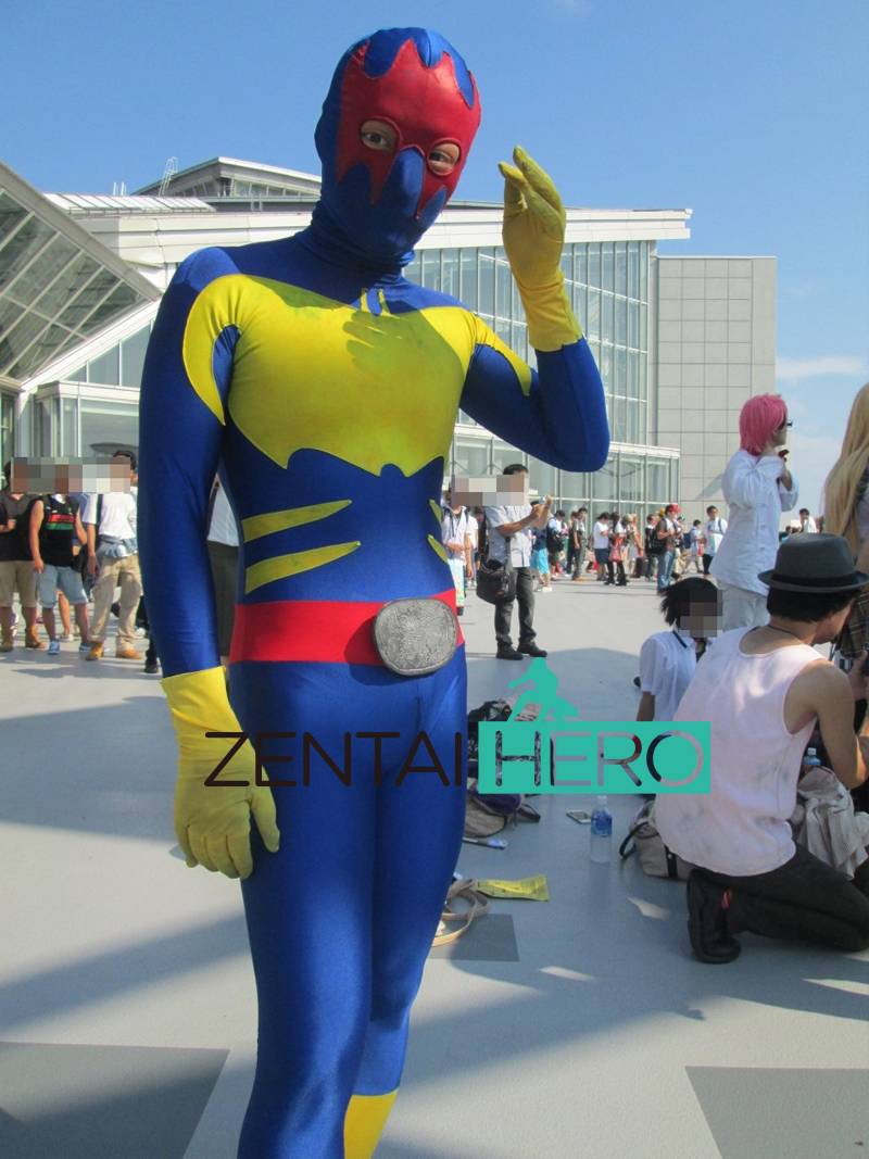 Kamen Rider Blue/Yellow Gel Shocker Cosplay Costume with Belt