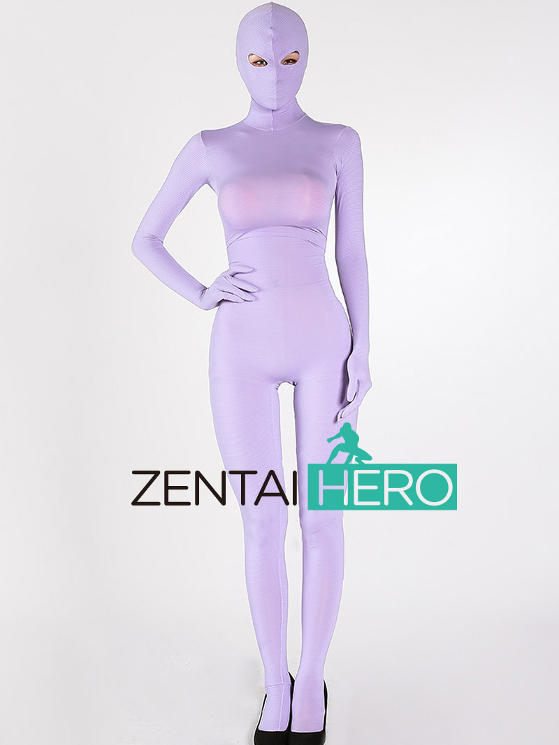 Sexy Girl Purple Smooth Lycra Second Skin Tight Bodysuits