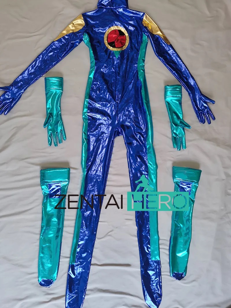 Game Navy Shiny Metallic Megaman EXE Rockman Cosplay Costume