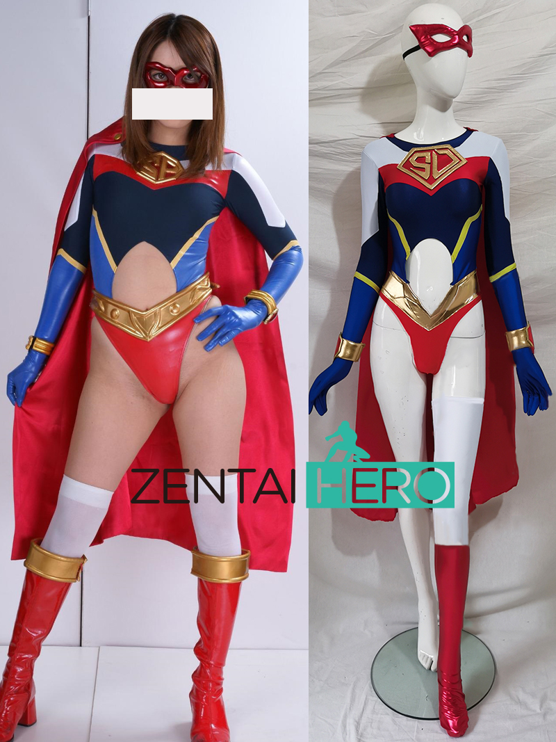 Sexy Girl Heroine Blue Lycra Zentai Gigalady Cosplay Costume