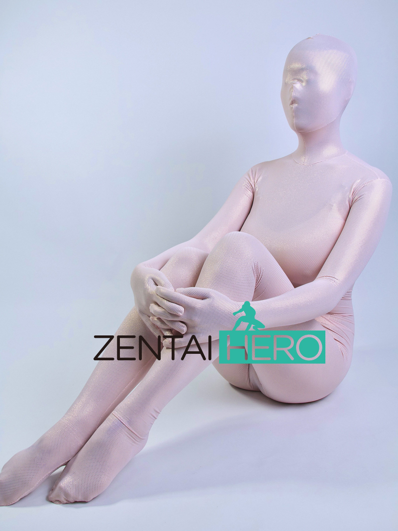 Sexy New Pink Shiny Lycra Fullbody Zentai Suit