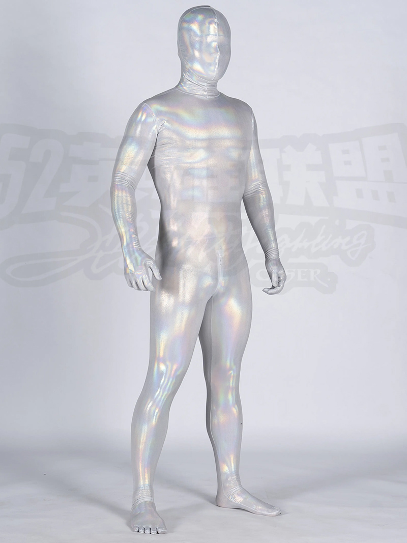 Fantasy Shiny Silver Metallic Fullbody Zentai Bodysuits