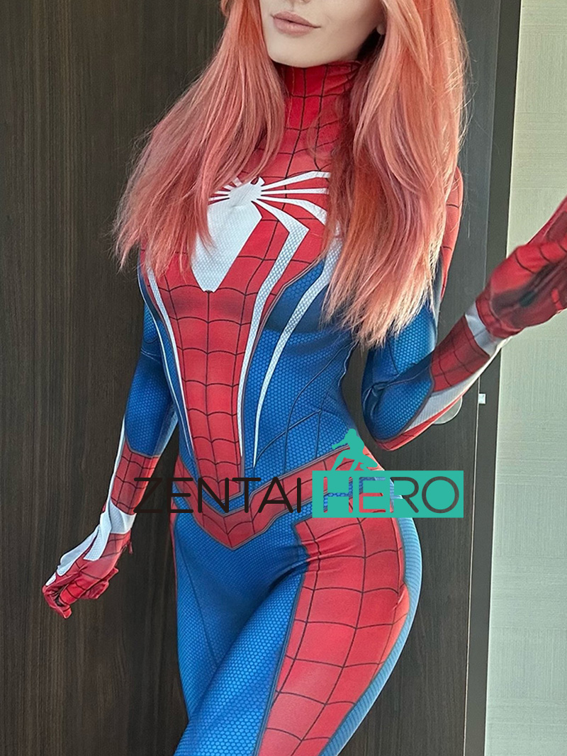 New Female PS4 Spider Girl Cosplay Costume No Hood