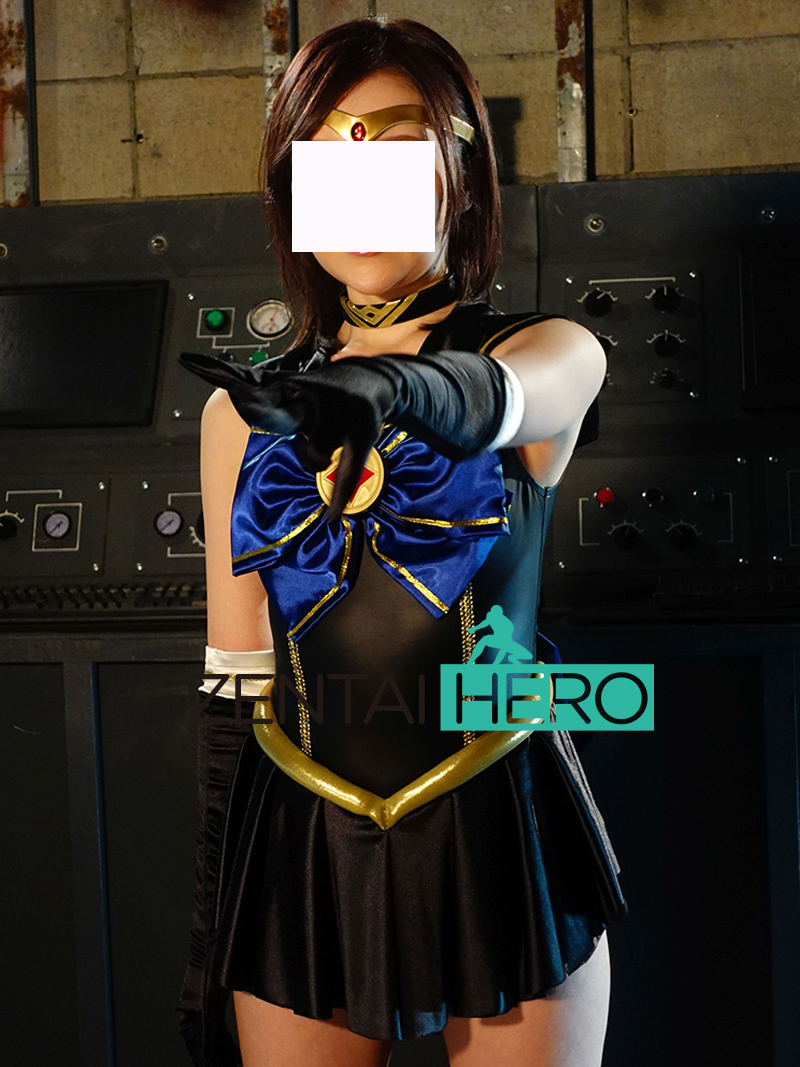Sexy Heroine Moon Sailor Black Spandex Cosplay Costume
