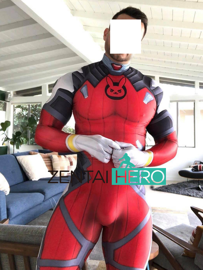 Sexy Printed D.VA&Deadpool Cosplay Costume Catsuit
