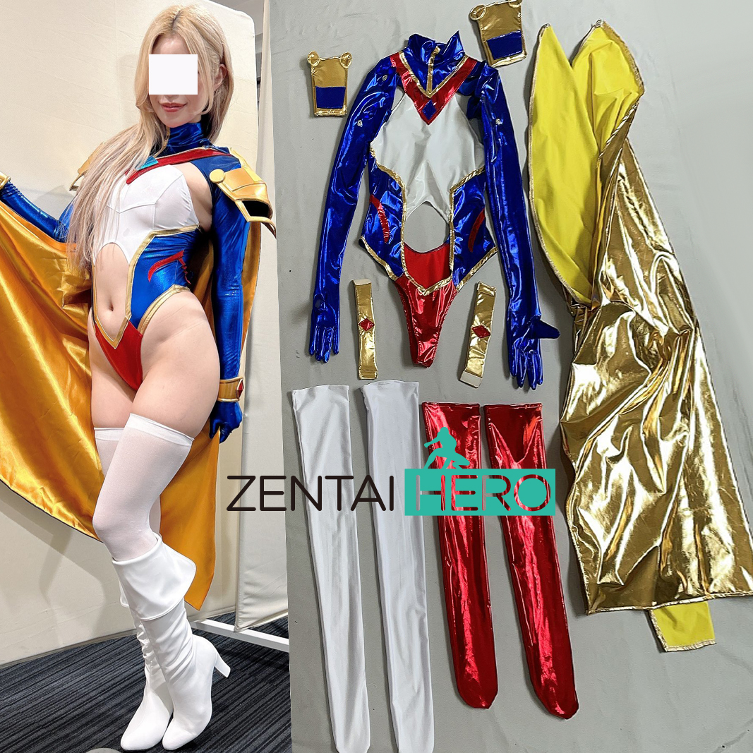 Sexy Heroine Shiny Metallic Cosplay Girl Zentai Bodysuit