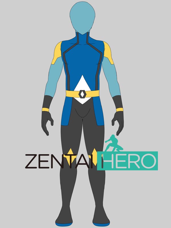 Printing Pattern Design Blue and Black Cosplay Costume