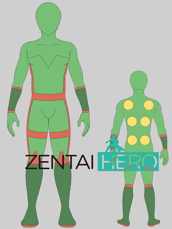 Printing Pattern Design Green Cosplay Costume