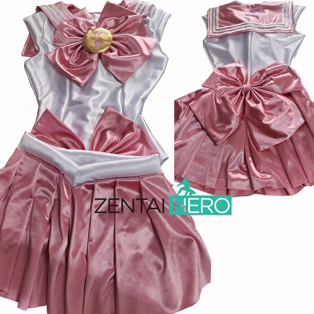 Sexy Heroine Pink Satin Sailor Moon Spandex Cosplay Costume