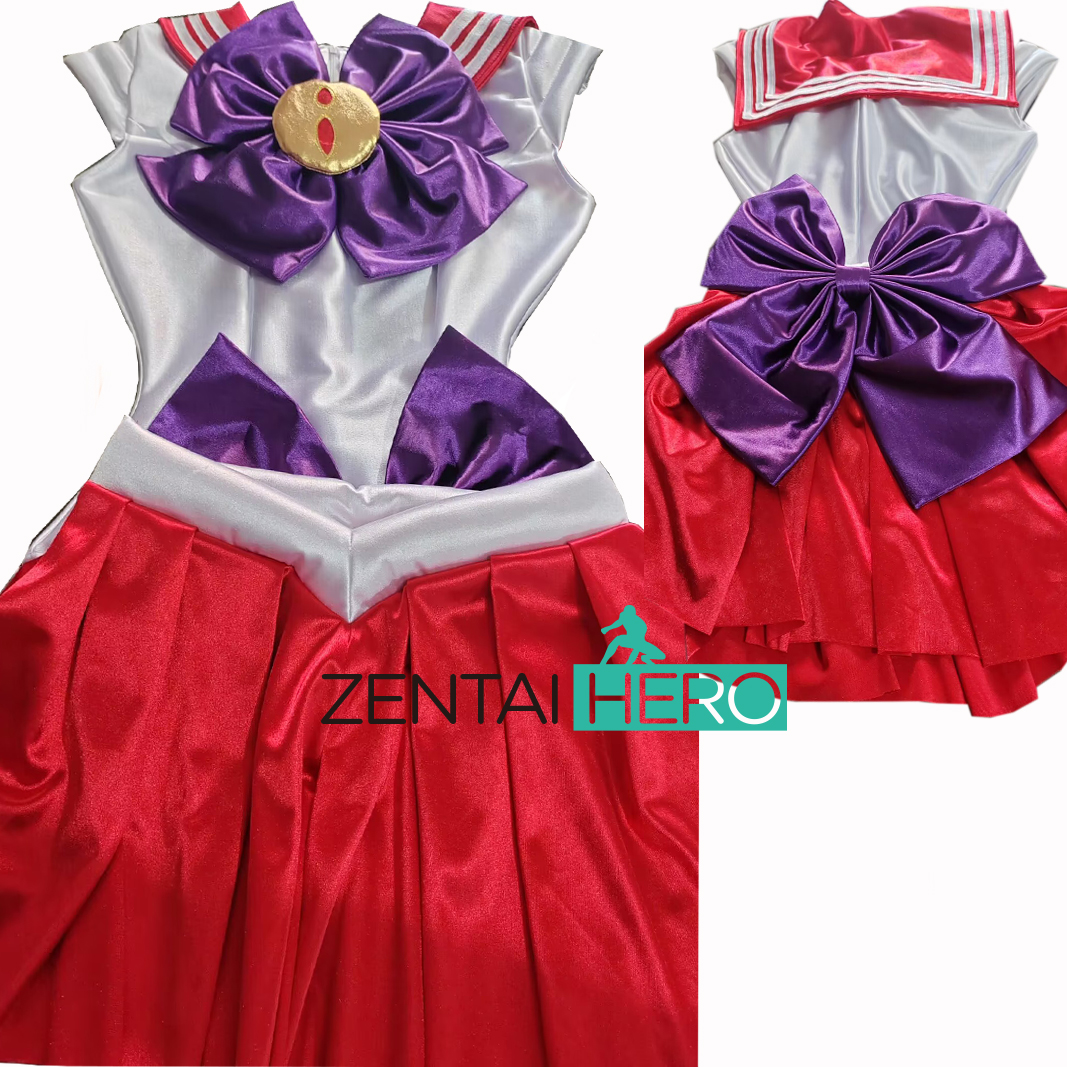 Sexy Heroine Red Satin Sailor Moon Spandex Cosplay Costume
