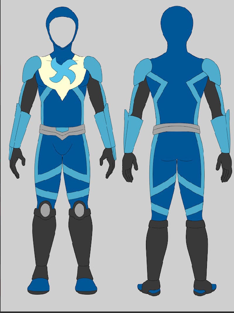 Printing Pattern Design Blue Cosplay Costume Shiny Satin