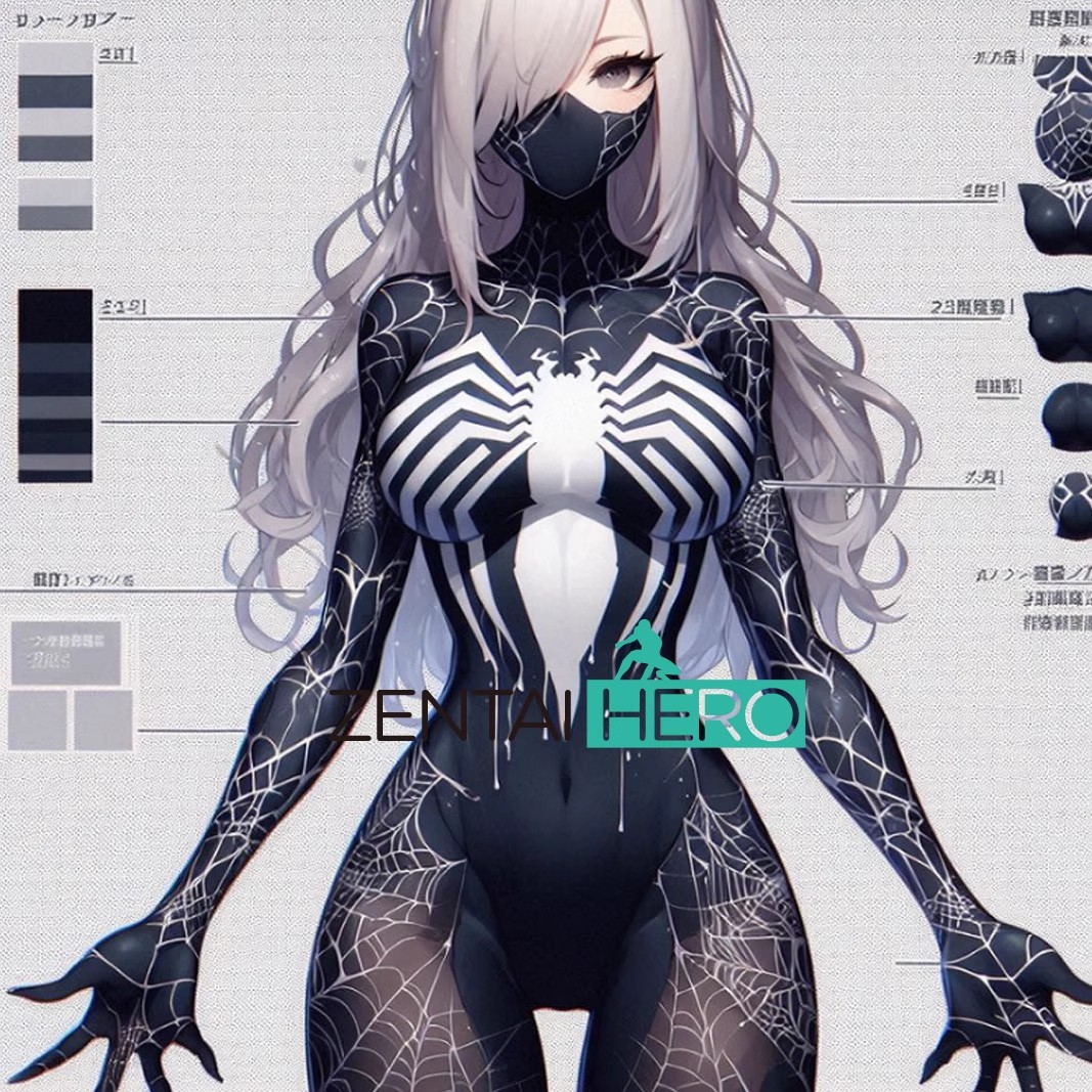 Sexy Printed Venom Girl Spider Cosplay Costume two Pieces