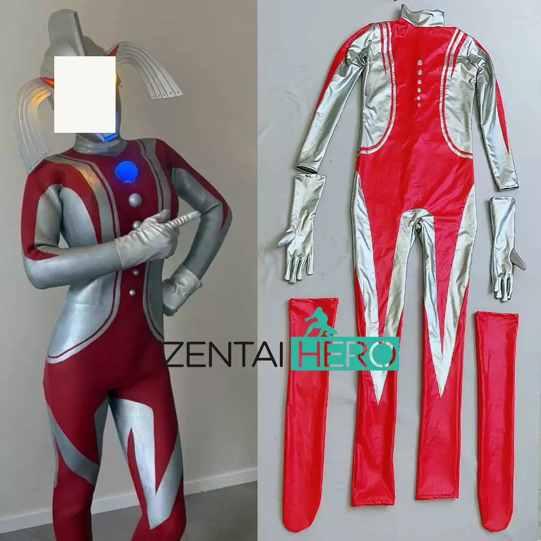 Sexy Red Sliver PU Leather Mother of Ultra Cosplay Costume