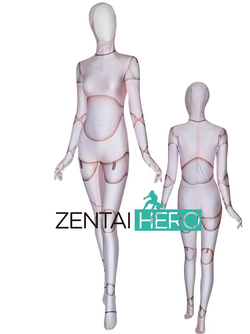 Printed Spandex Lycra Doll Design Cosplay Costume Open Face